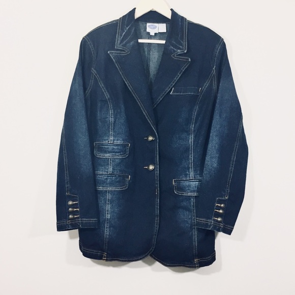 DG2 Diane Gilman Denim Blazer SZ XL - Picture 8 of 8